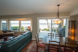 Comfortable living room with panoramic ocean view